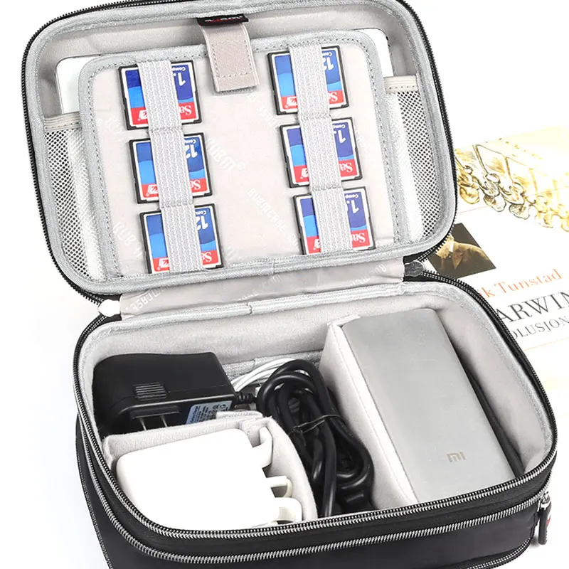 BUBM Расширение емкости power bank сумка органайзер чехол для цифровой приемной посылка адаптер Держатель Сумочка органайзер для путешествий Черный
