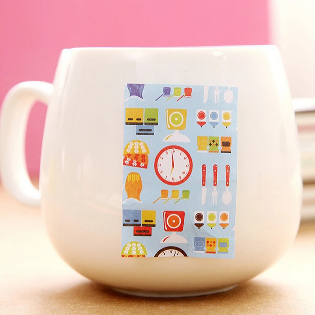 DIY Cartoon Label Sticker Memo Vintage Retro Sticky Paper for Scrapbooking Decoration 52 pcs/bag | Канцтовары для офиса и дома