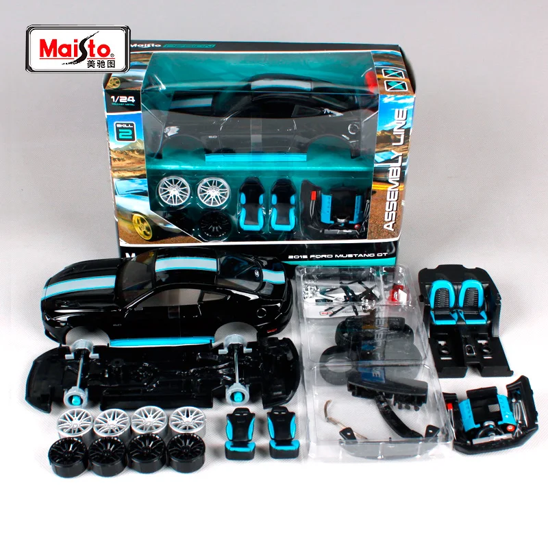 Сборная модель автомобиля Maisto 1:24 2015 Ford Mustang GT 5 0 литой автомобиль сделай сам новая