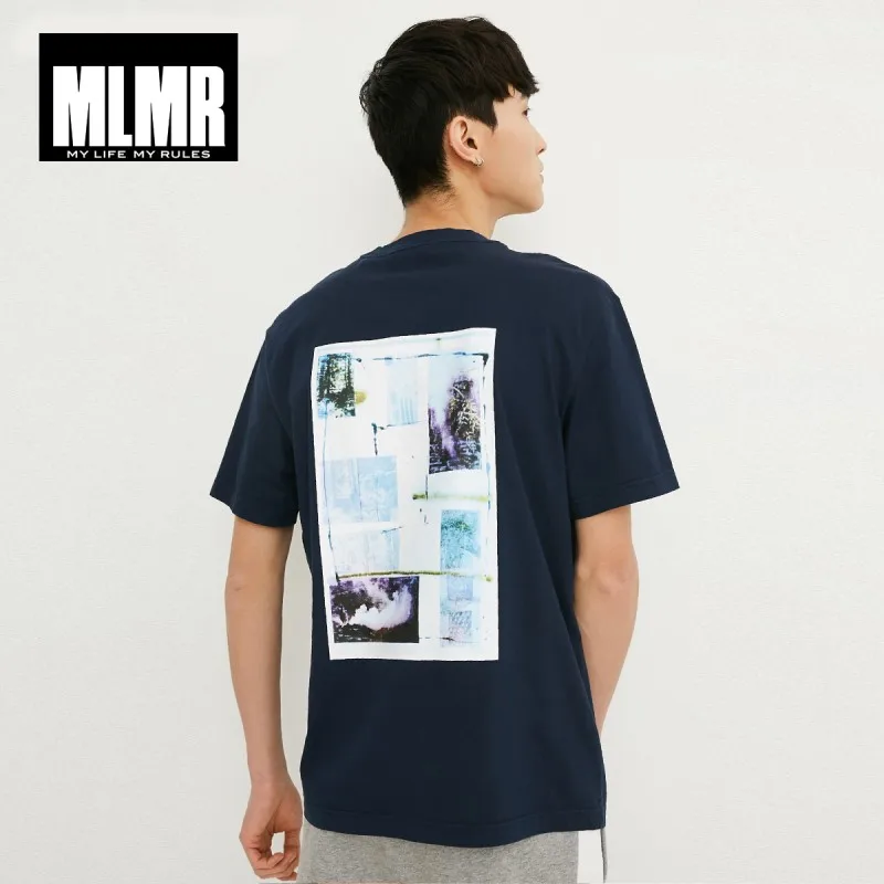 MLMR Мужская футболка с короткими рукавами и круглым вырезом из 100% хлопка принтом M