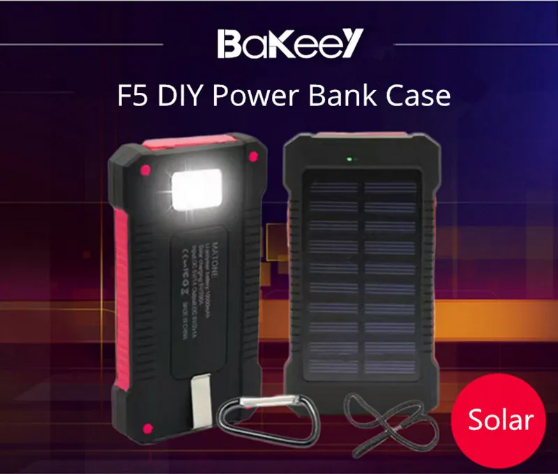 Высокое качество Bakeey F5 10000 мА/ч, Панели солнечные светодиодный двойной USB Порты DIY Мощность банковская карта чехол Батарея Зарядное устройство наборы