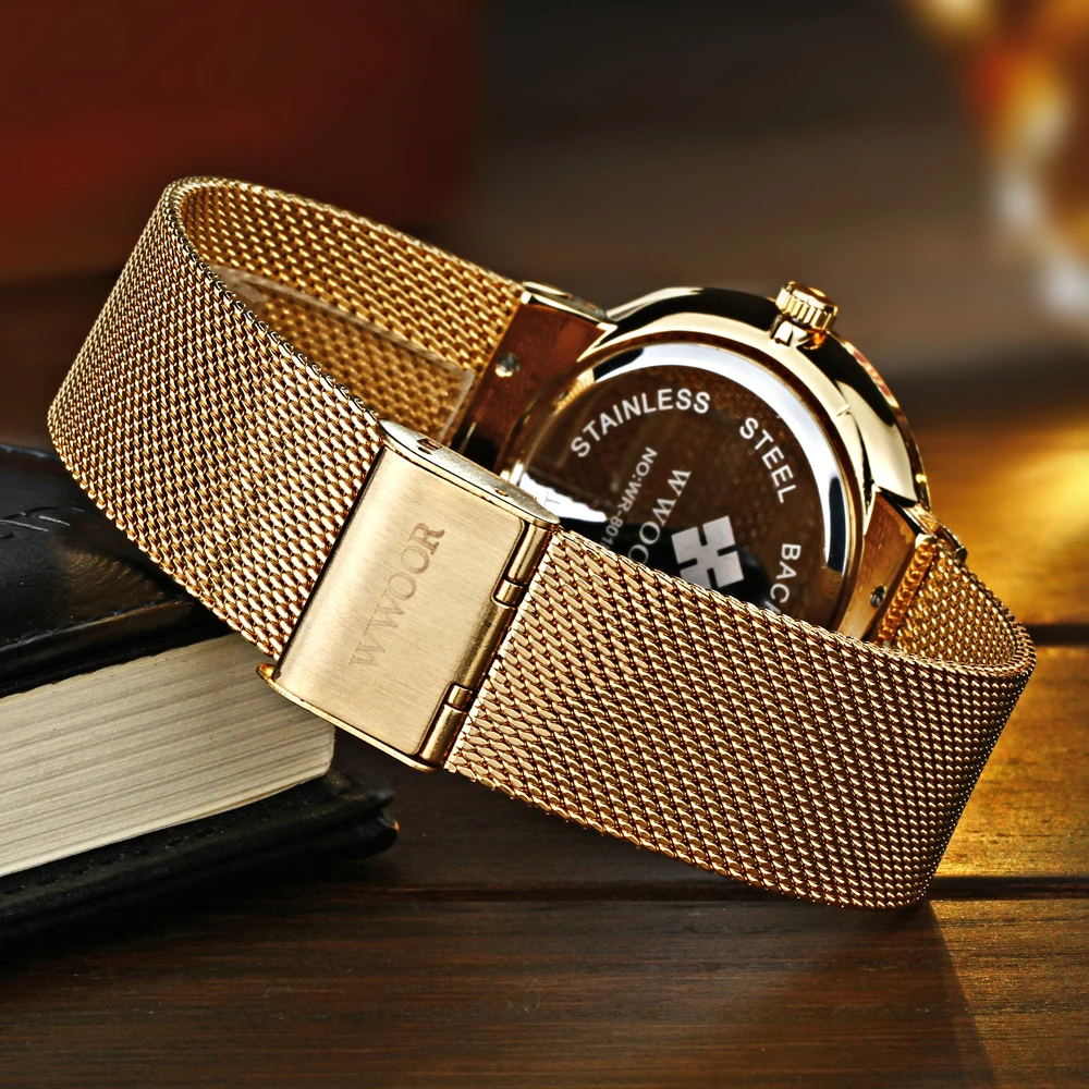 Часы WWOOR Мужские кварцевые ультратонкие люксовые Брендовые повседневные