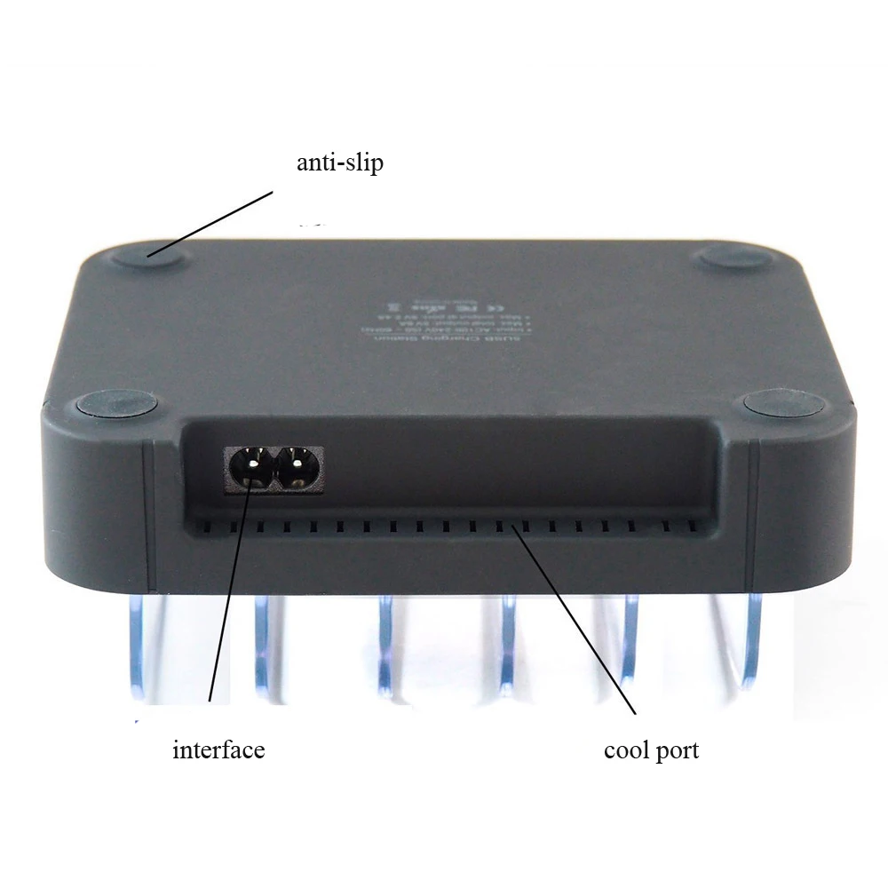 Многофункциональный 5 портов USB hub-разветвитель Настольный Органайзер держатель 5 в 2.4A 1A Быстрая зарядка база подставка US Plug черный