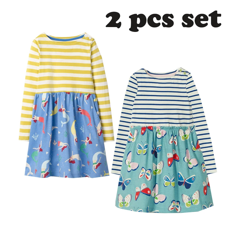Jumping meters Appliques Toddler Girls dresses baby cotton clothing Christmas Gift autumn Children long sleeve kid dress | Детская