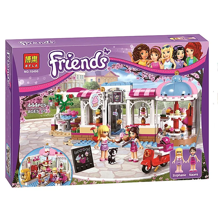 Совместимость с legoing Friends 41119 Бела 10496 444 шт. Heartlake кекс кафе салон рисунок