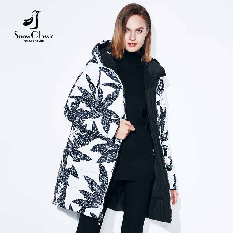 Fashionabl зимняя куртка женские большие размеры 7XL принт парка обе стороны можно