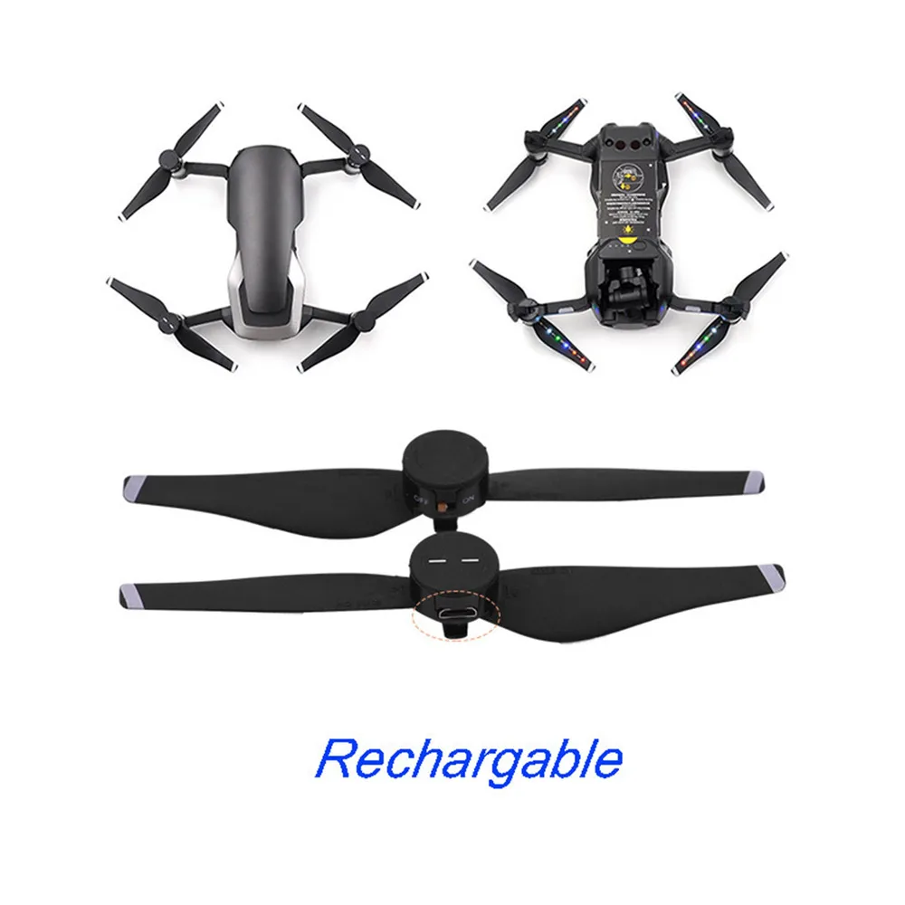 Пропеллер со светодиодный Ной вспышкой для DJI Mavic Air Drone быстросъемные пропеллеры