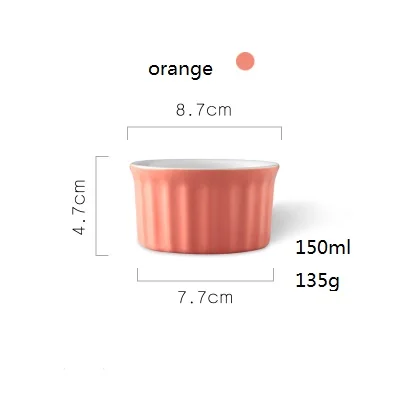 3.5inch orange Керамическая форма для суфле, мини-форма, специальная печь для выпечки пудинга - Цвет: 3.5inch orange
