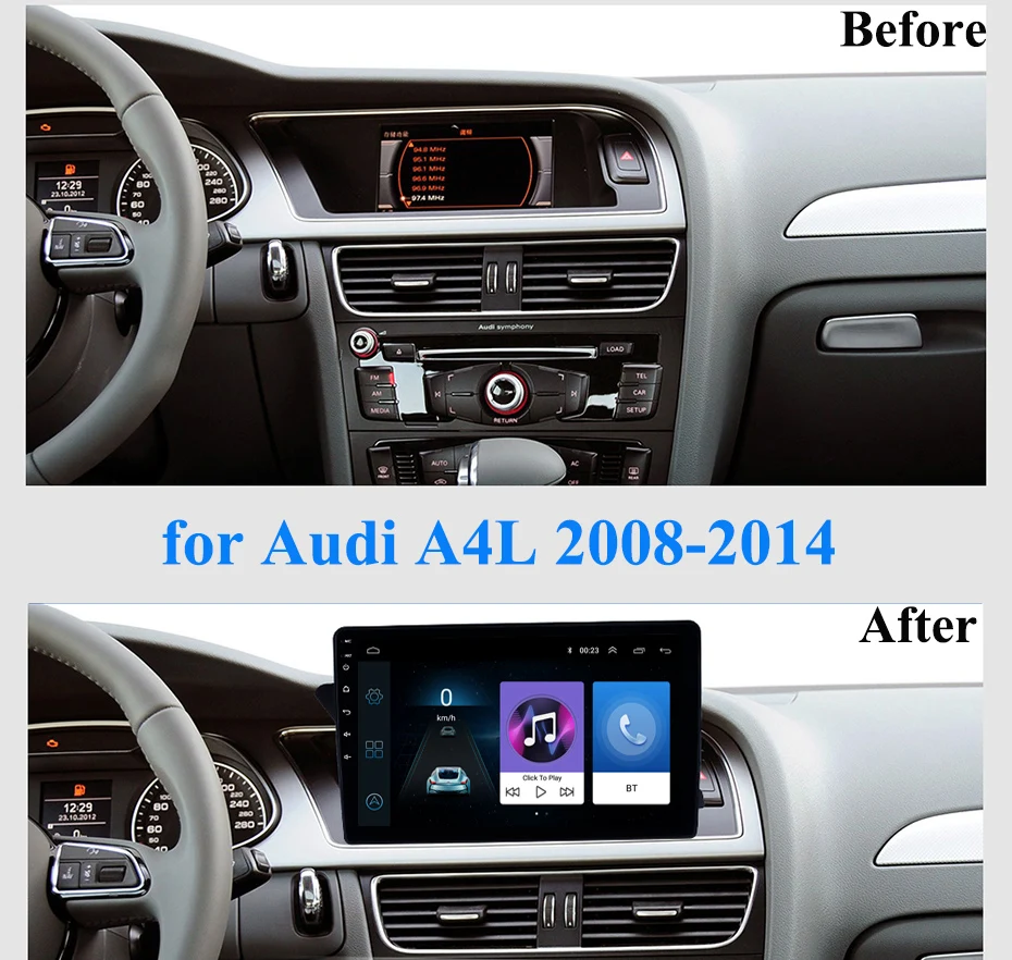 10 1 дюймовый 2.5D IPS закаленный HD мультисенсорный экран Android 8 NAVI для Audi A4L 2008 2014 с