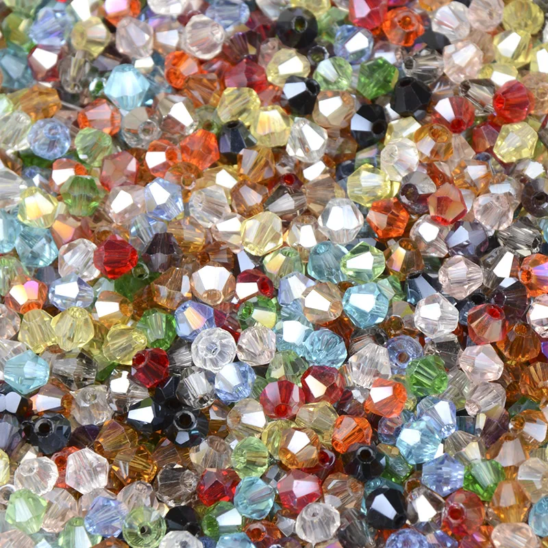 Высшее качество 4 мм 200 шт. AAA двухконусный высококлассный быстроразъемный шар поставка AB цветное покрытие браслет ювелирные изделия Сделай Сам