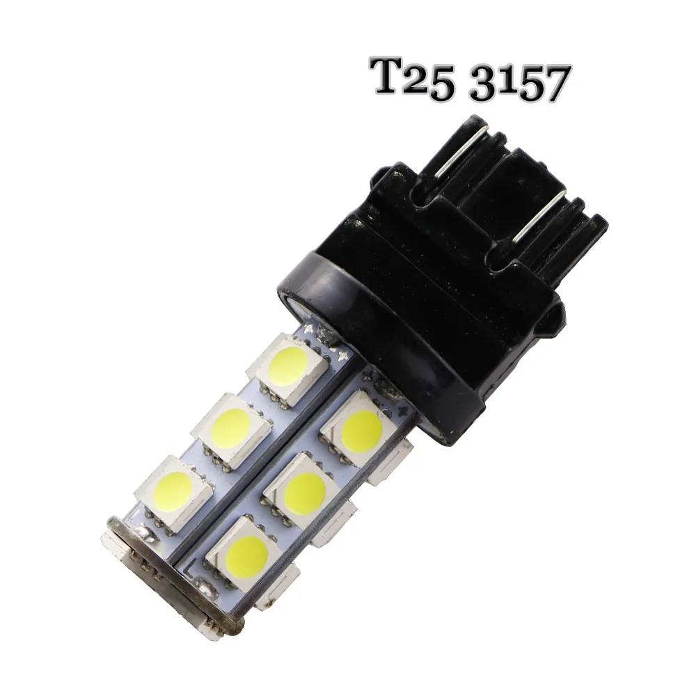 10pcs Turn Signal led T25 P27W 3156 18 SMD 5050 LED P27/7W 3157 3357 3457 4114 Bulb Red Brake light White Auto Reverse Lights - купить по