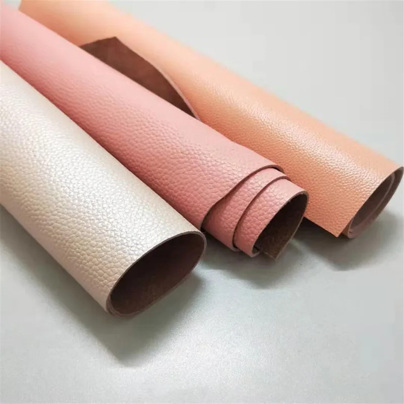 

Pink Cowhide Leather Top Layer Cowhide Pink Pearl Leather Bed Soft Bag Fabric DIY Manual Accessories