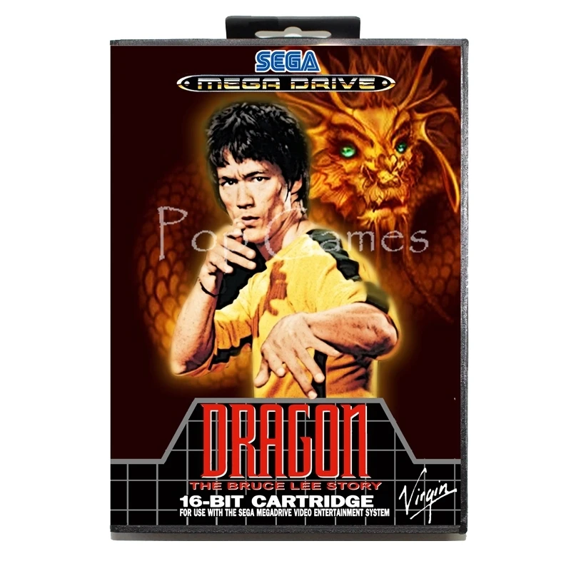 Игра Dragon the Bruce lee story с коробкой для 16 битной игровой карты Sega MD Mega Drive видеоконсоли
