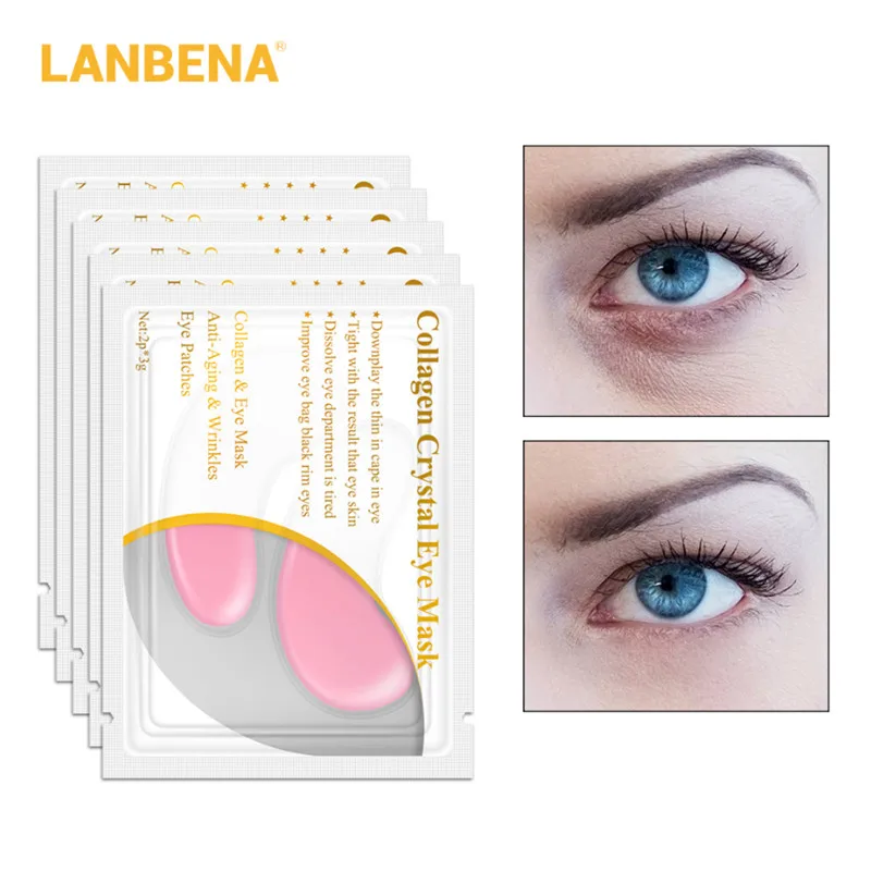 Золотая маска для глаз LANBENA Антивозрастная укрепляющая коллаген ухода за кожей