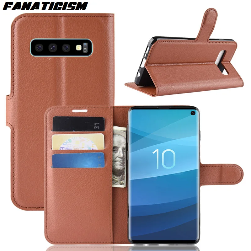 200pcs Luxury Stand Leather Phone Cover For Samsung S10 S10e S9 S8 S7 S6 Edge Plus Galaxy Note A/J Series Wallet Flip