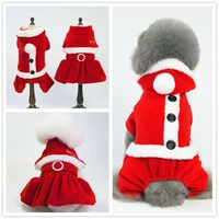 2023 new year christmas dog clothes winter coat clothing santa costume cute puppy teddy outfit for dogs pet christmas clothes