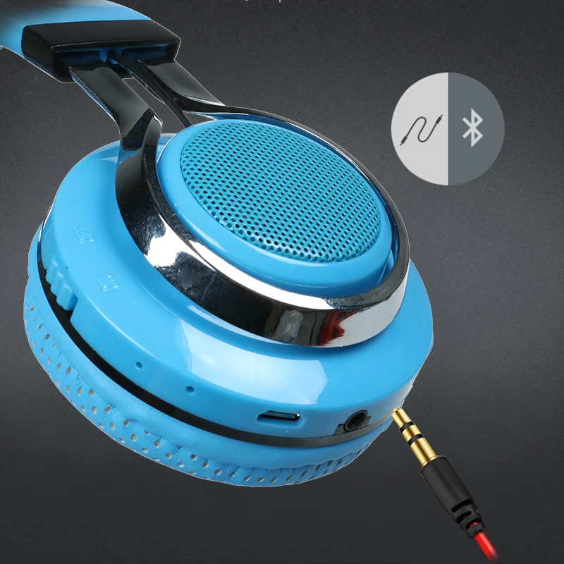 TOPROAD светодио дный audifonos Bluetooth наушники светящиеся складные Беспроводной музыке