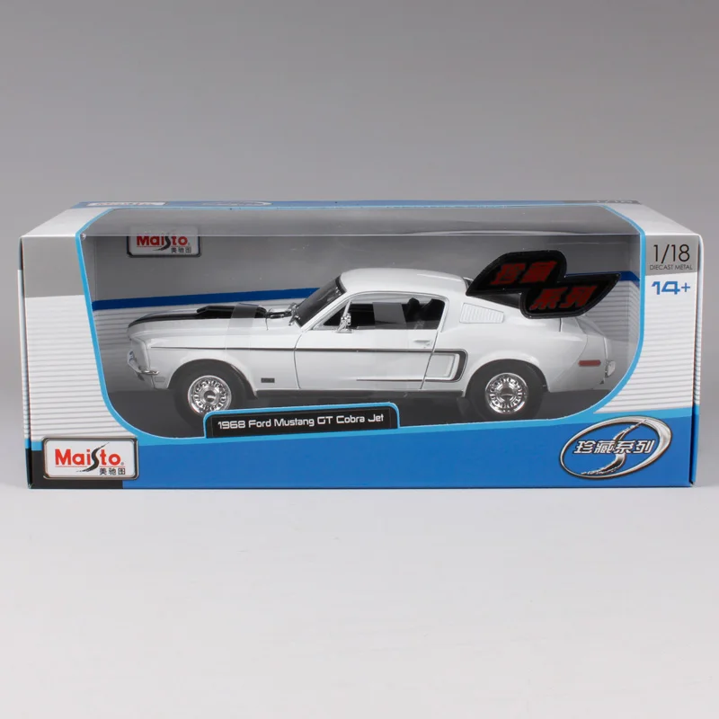 Maisto 1:18 1968 ford mustang gt cobra jet blue, литье под давлением 260*100*75 мм, роскошная классическая модель автомобиля, автомобиль для коллекции 31167