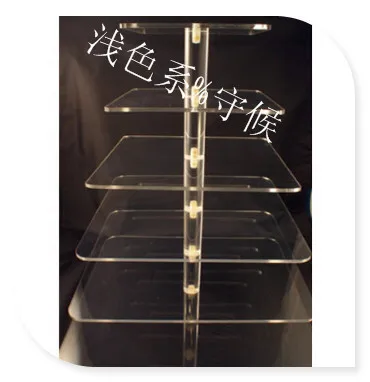 

Free Shipping!Square Clear 6 Tier Acrylic Wedding Cake Stand Cupcake Display Stand For Birthday Party party decoration