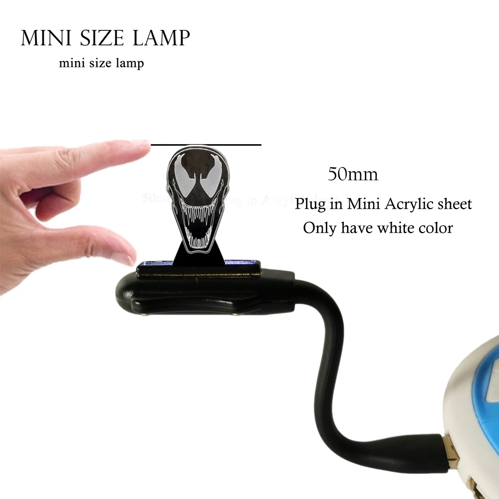 usbMini 1color white Веном лампа 3D светодиодный выставочный Лава дисплей Подростковая комната Декор роль в фильме вентиляторы подарки ночник настольная лампа Веном голова открытый рот - Испускаемый цвет: usbMini 1color white