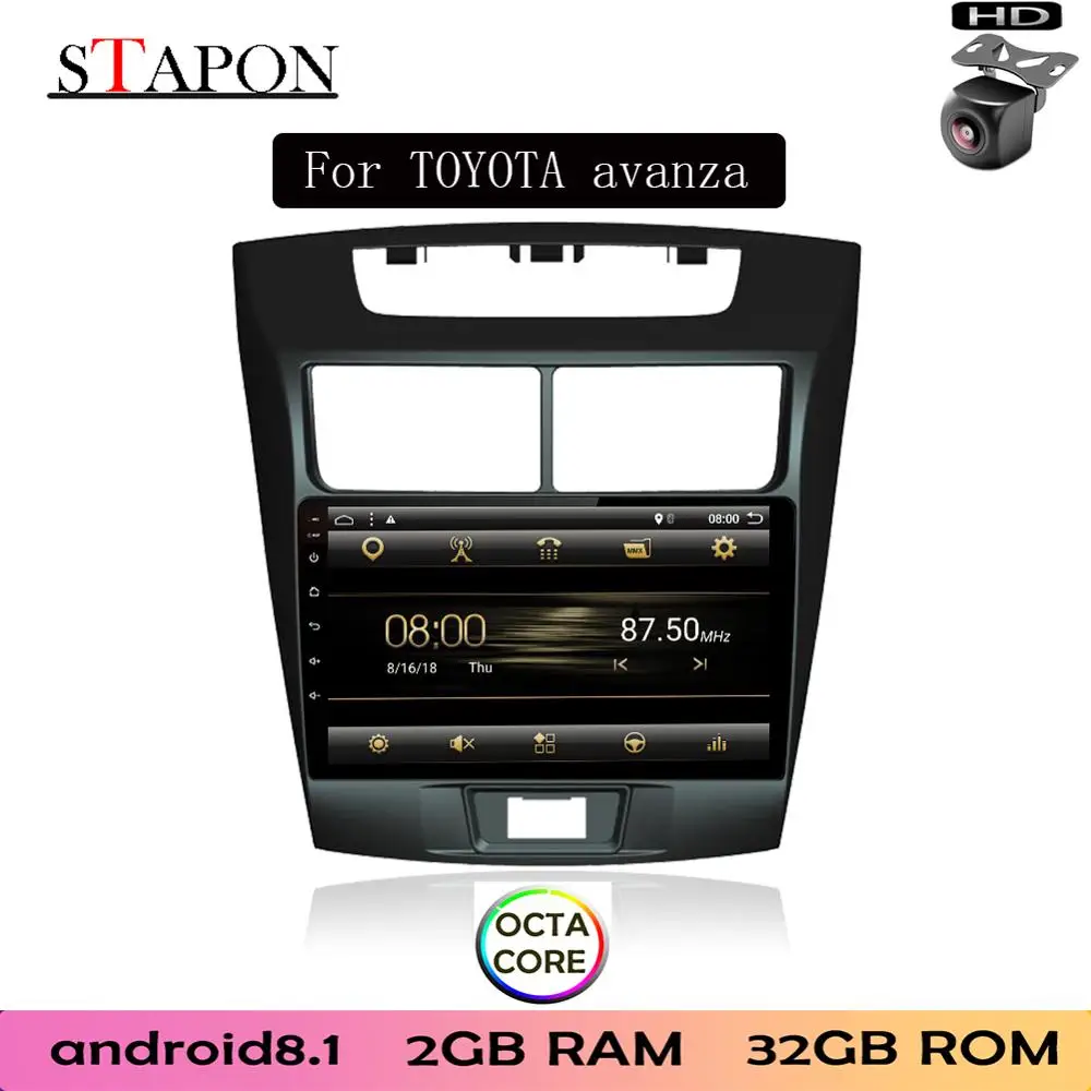 STAPON 9 дюймов для TOYOTA avanza 2010-16 Android 8 1 2GBRAM Восьмиядерный автомобильный DVD MP5