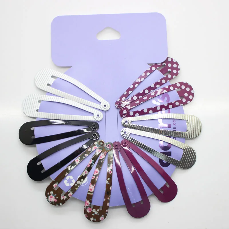 12 шт./компл. металлические шпильки в горошек/с цветочным принтом волос заколки