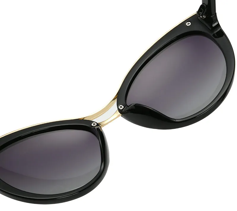 BAVIRON Новая Мода Cat Eye Солнцезащитные Очки Женщины Белая Рамка Градиент Поляризованных Солнцезащитных Очков Вождения UV400 Алюминиевый Очки Коробка 8527