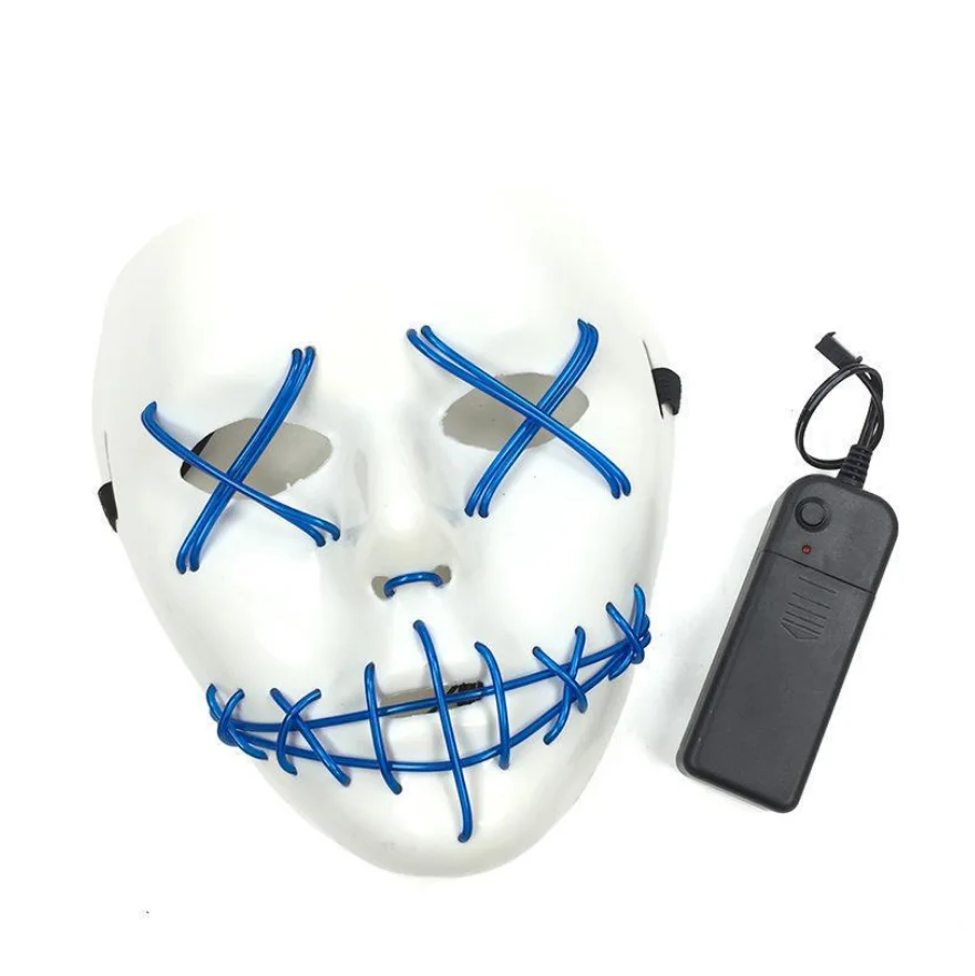 Halloween Mask LED Light Up Party for face Rave Parties Great Funny Masks Festival Cosplay Costume 9 colors free shipping | Дом и сад