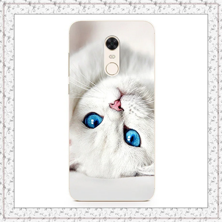 white cat Силиконовый чехол для Xiaomi Redmi 5 Plus, чехол 5,99 дюйма с принтом животных, чехол для Xiomi Redmi 5 Plus, чехол для Redmi 5 5,7 дюймов, чехол для телефона s - Цвет: white cat