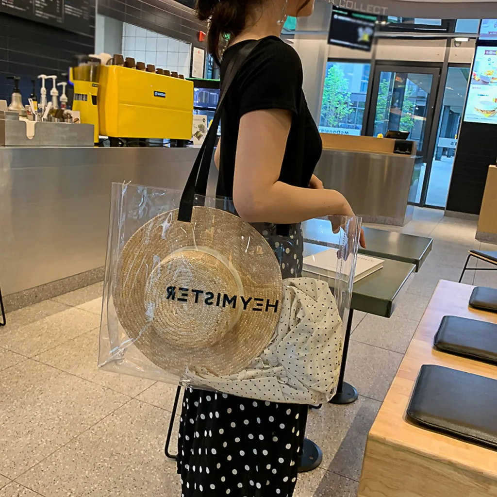 Прозрачные женские сумки тоут из ПВХ пляжные для конфет и желе летние большие