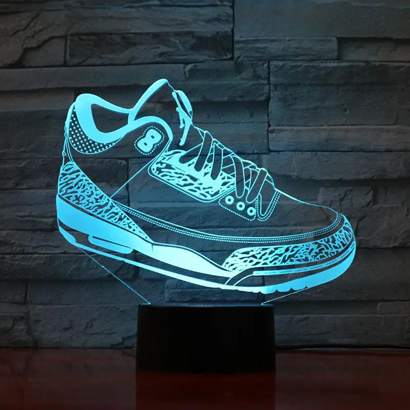 Настольная лампа Air Jordan Slam Dunk 3D иллюзия USB детский Ночной светильник в подарок прикроватный AJ светодиодный ночной Светильник Майкл Джордан аксессуары - Испускаемый цвет: aj 3