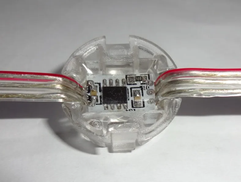 50 шт. модуль пикселей WS2811 5050 SMD 5 в пост. Тока 20 мм класс IP68 прозрачный провод с len|wire