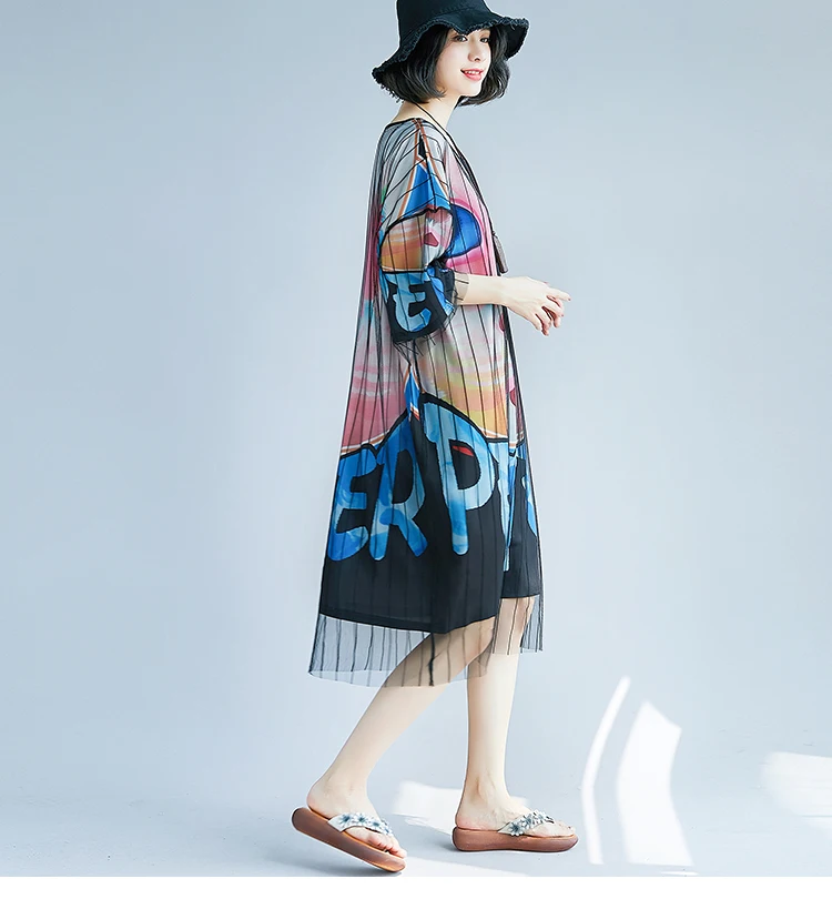 Имитация двух частей Марлевое лоскутное платье-джемпер 2018 летнее милое