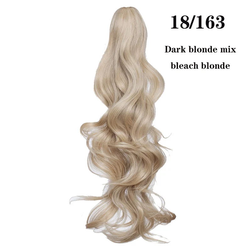 18613 S-noilite 18-26 дюймов длинные вьющиеся конский хвост клип в наращивание волос Синтетические прямые поддельные хвост пони коготь на шиньоны - Цвет: 18613