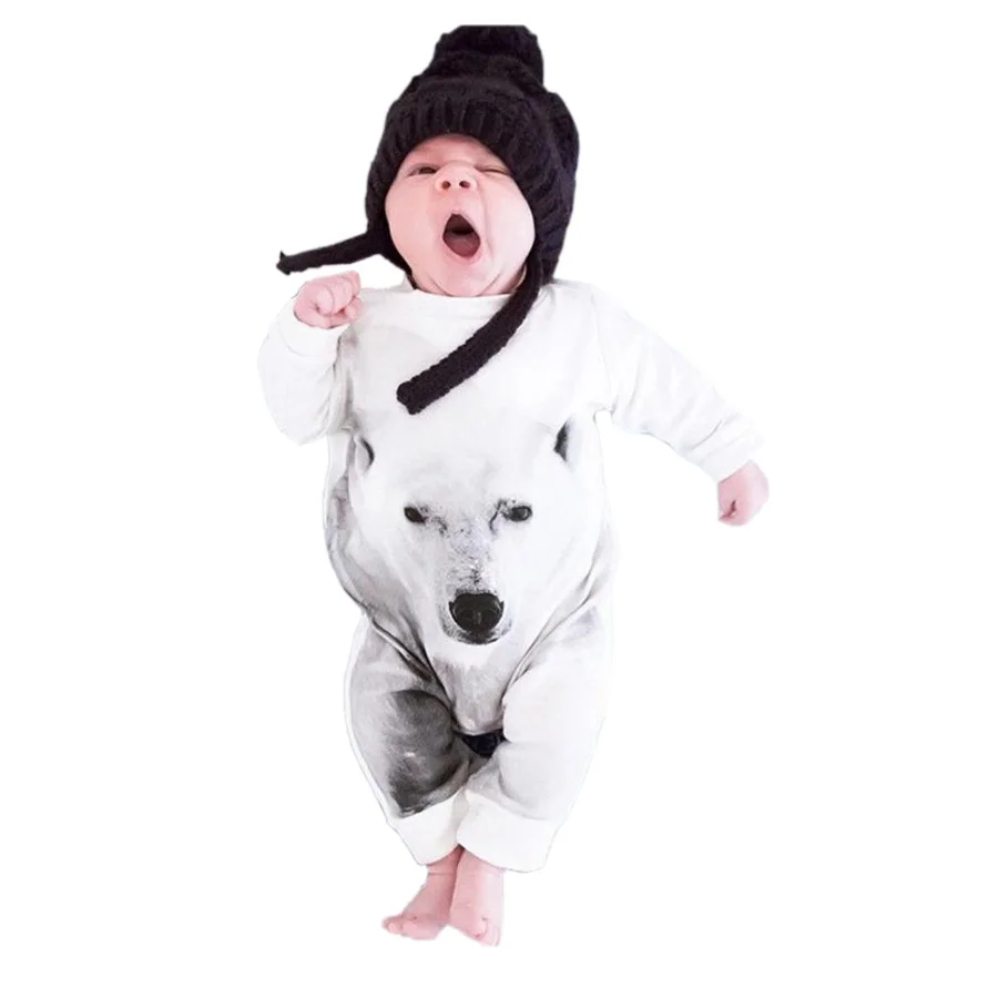 

cute one piece baby romper funny animal polar bear cotton onesie jumpsuit for 9-24Month baby newborn infant clothes