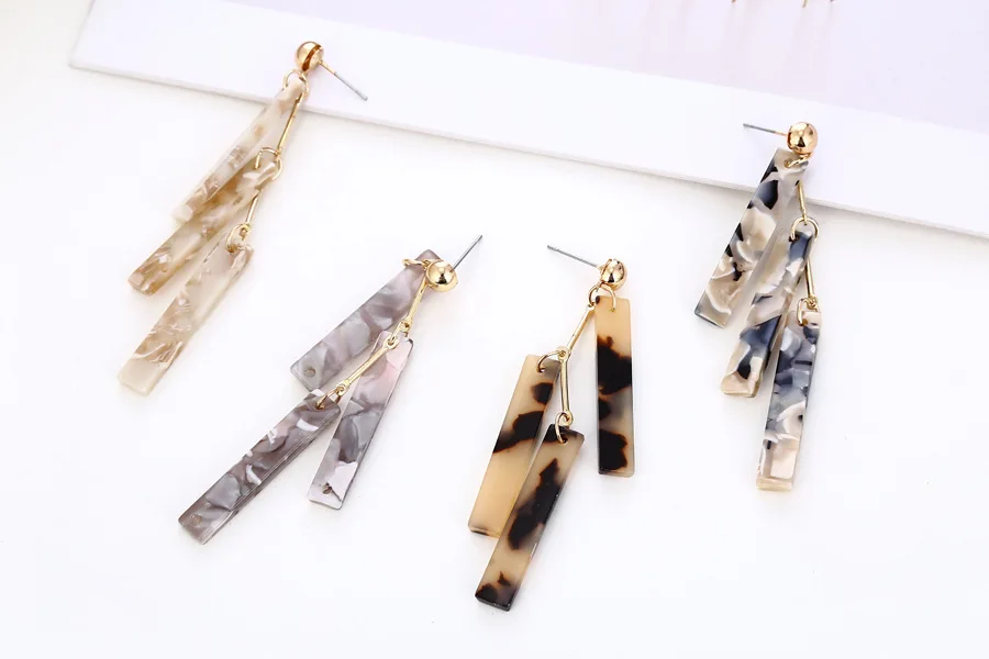 Myelo 2018 Resin Acrylic Geometric Earrings Charm Long Tassel Drop For Women Party Statement Brincos Boho Jewelry Gift | Украшения и