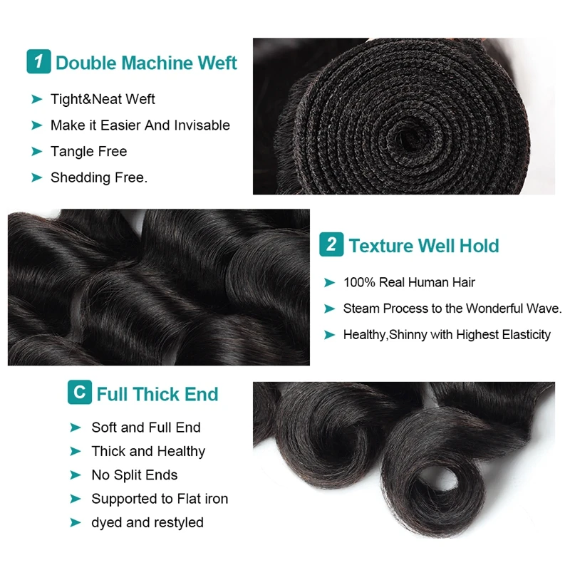 Allove свободные глубокие волнистые пучки с бразильские волосы закрытием 100% Remy