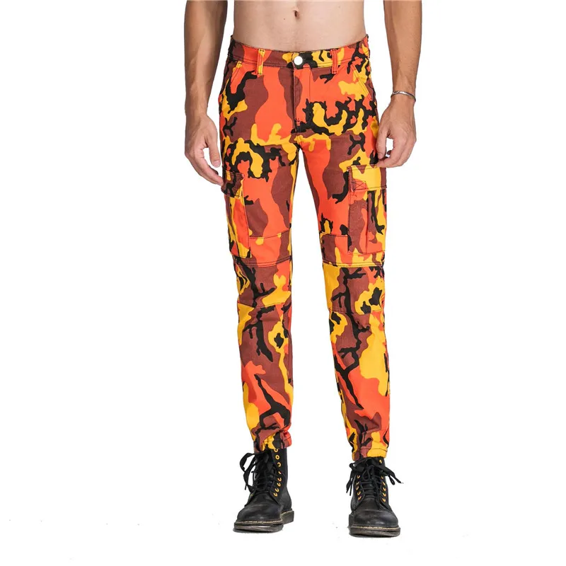 Дант Булун Камуфляж Cargo Штаны Для мужчин женщин тонкий хип хоп комбинезоны