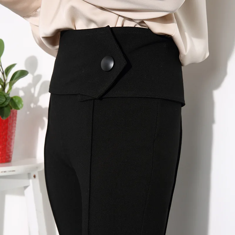 2017 Весной и Осенью мода брюки карандаш женщины Сплошной цвет Высокой талией