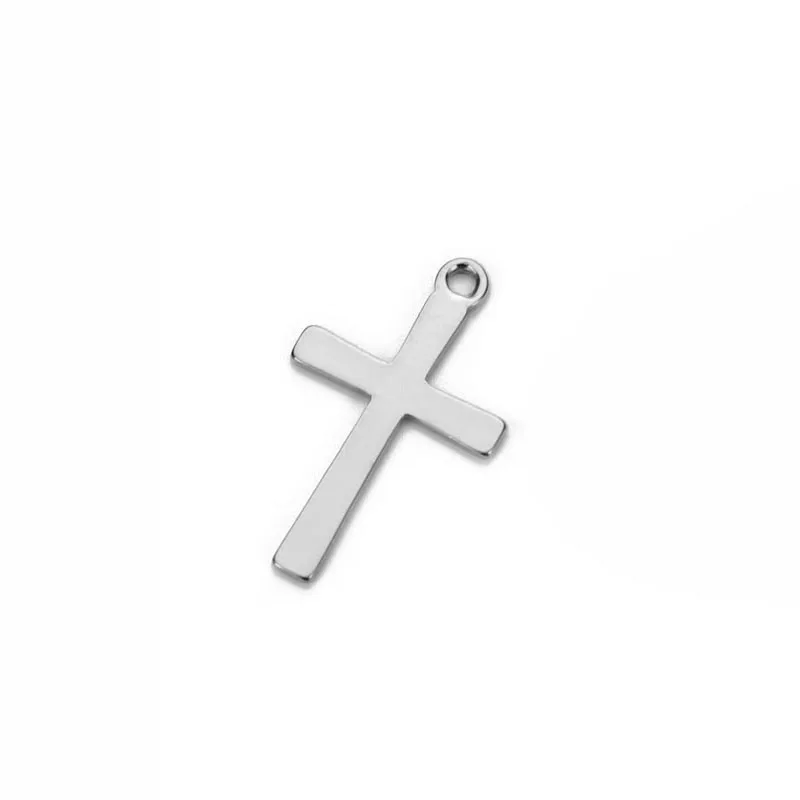 10 шт./лот 12*20 мм маленькие подвески из нержавеющей стали с плоским крестом для