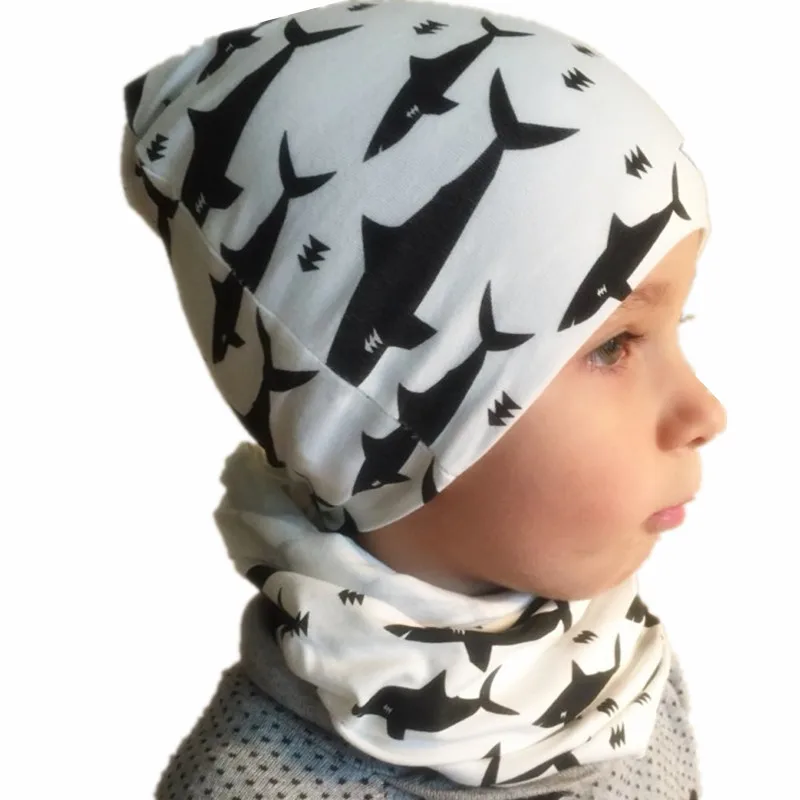 Новый хлопковый шарф + шапка комплекты для малышей до 3 лет Зимние Теплые