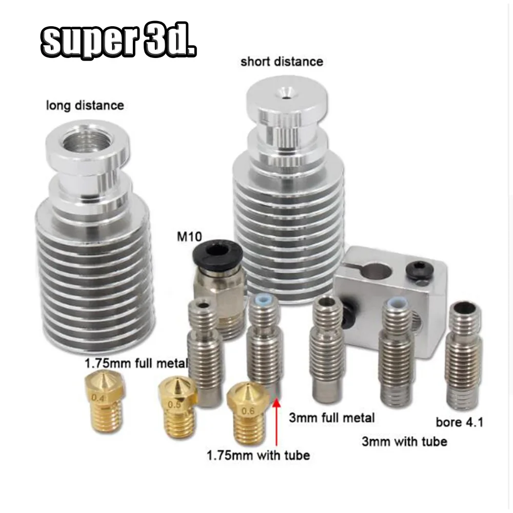 V6 J head Hotend12V/24V 1 75 мм/3 00 мм комплект для удаленного экструдера полностью
