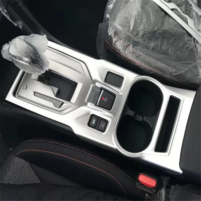 

WELKINRY car auto cover for Subaru XV 2018 ABS chrome one-piece water cup holder gear stick shift level base pedestal trim