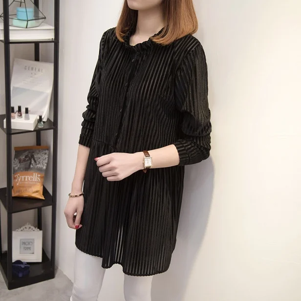 5xl Большие размеры blusas feminina 2018 Корейская весенне-летняя стильная Осенняя женская