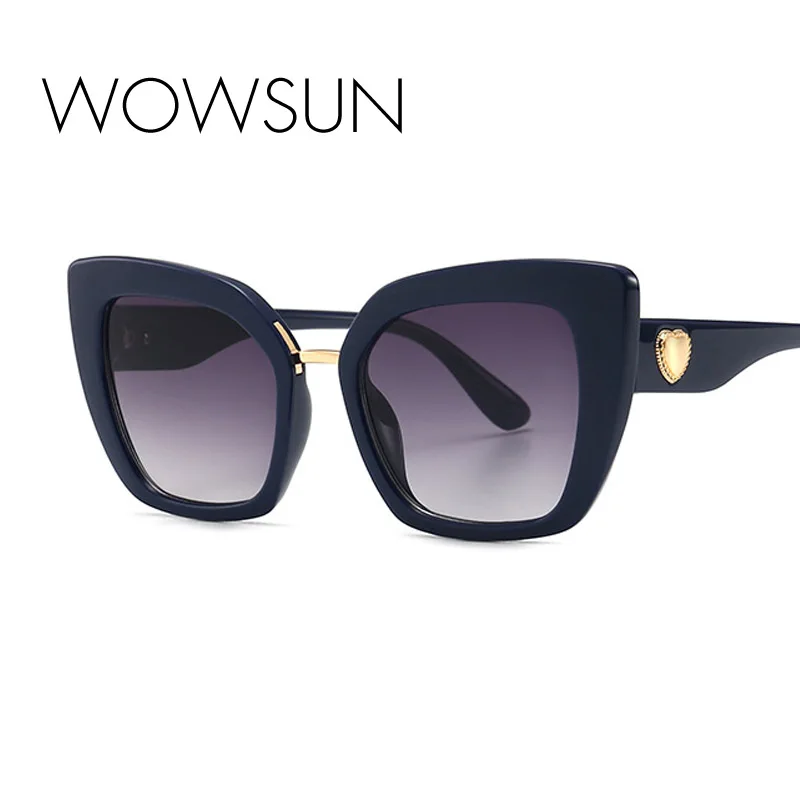 WOWSUN Новые Кошачий глаз женские солнцезащитные очки Тонированные цветные линзы