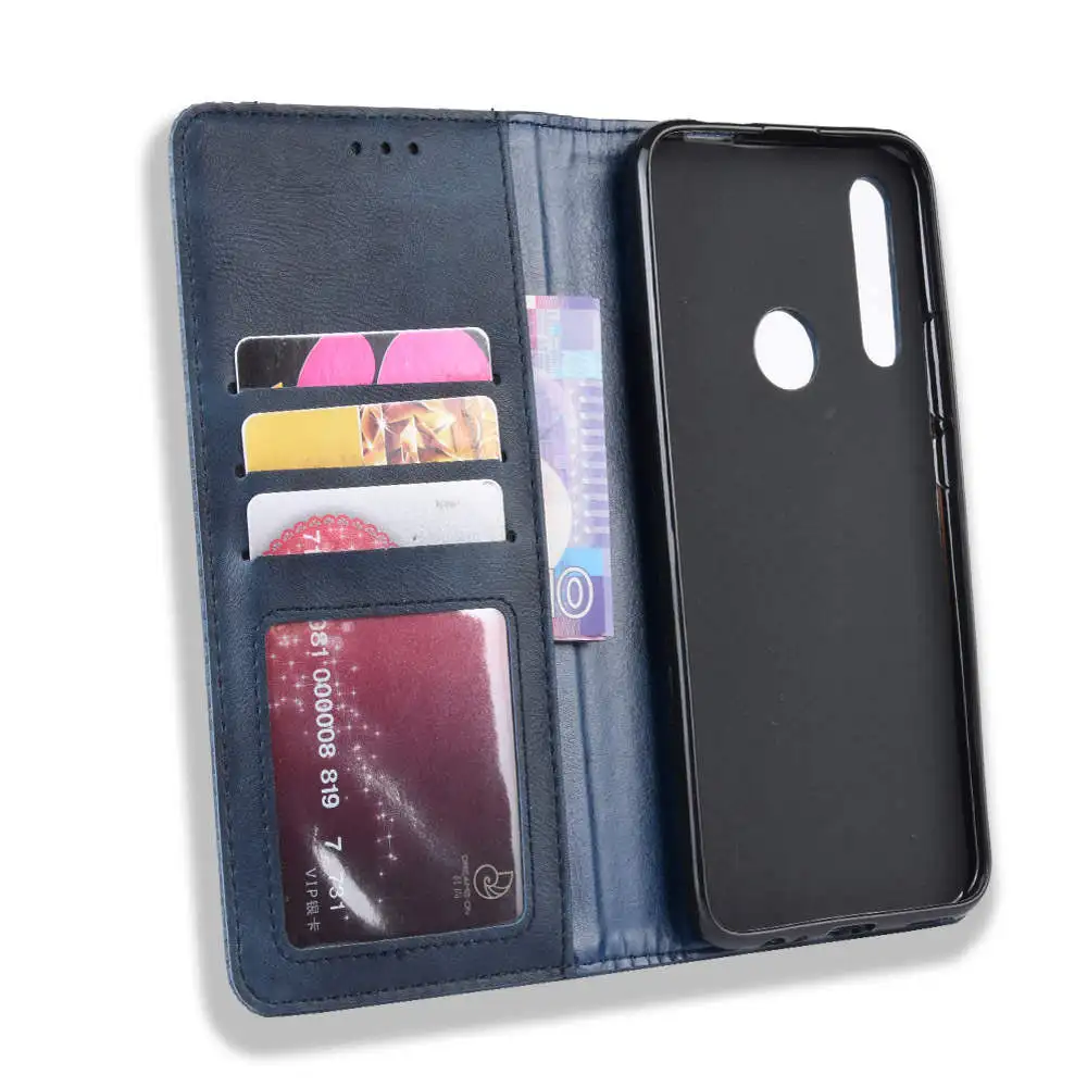 Роскошный чехол p smart z fone для Huawei P Smart Z Ретро Чехол из искусственной кожи с