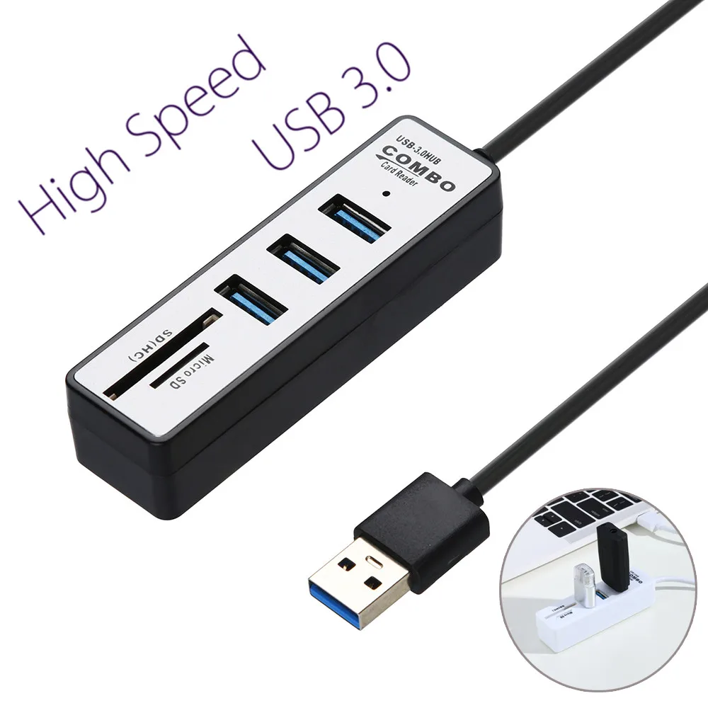 Высокоскоростной 2 в 1 USB 3 OTG 0 концентратор сплиттер комбо порта и SD/TF кардридер 4