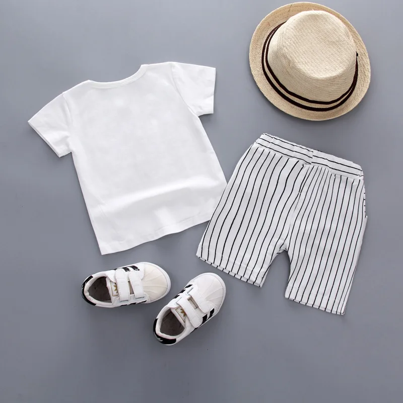 Комплект одежды для малышей Одежда новорожденных белая рубашка с рисунком шорты