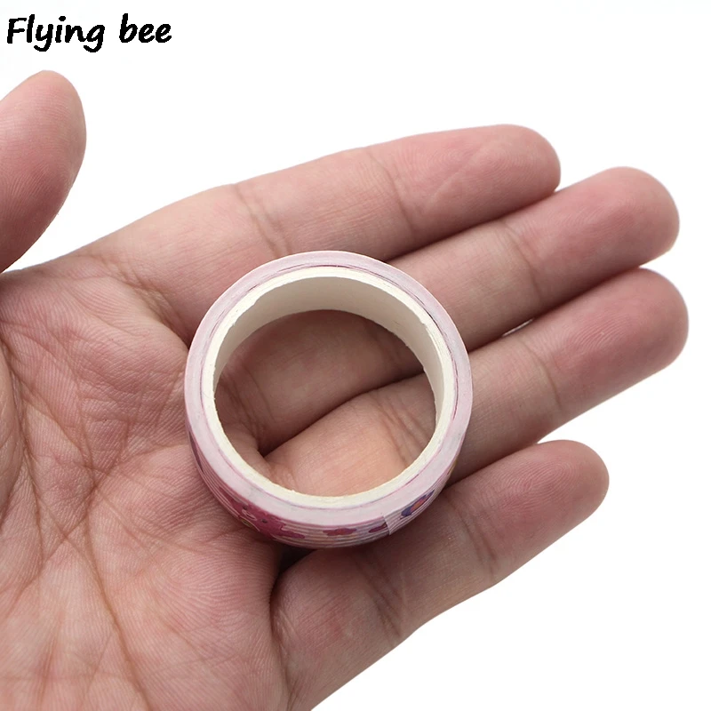 Flyingbee 15 мм X 5 м Бумага васи клейкие ленты уход медведи Kawaii клейкая лента DIY Скрапбукинг наклейка этикетка маскирующая лента X0266