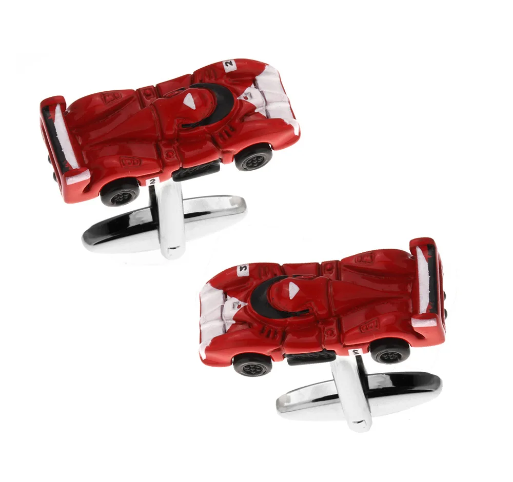 

New Fashion Copper Red Racing Car Cufflinks Wedding Gifts Men and Women Sleeves Nail Spot Cuff Links Designer Brand